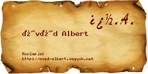 Ávéd Albert névjegykártya