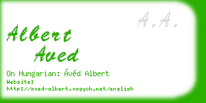 albert aved business card